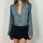 00’s Reworked Corseted Denim Jacket (XS/S)