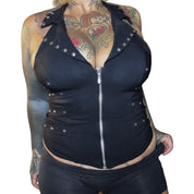 Y2K studded halter vest top