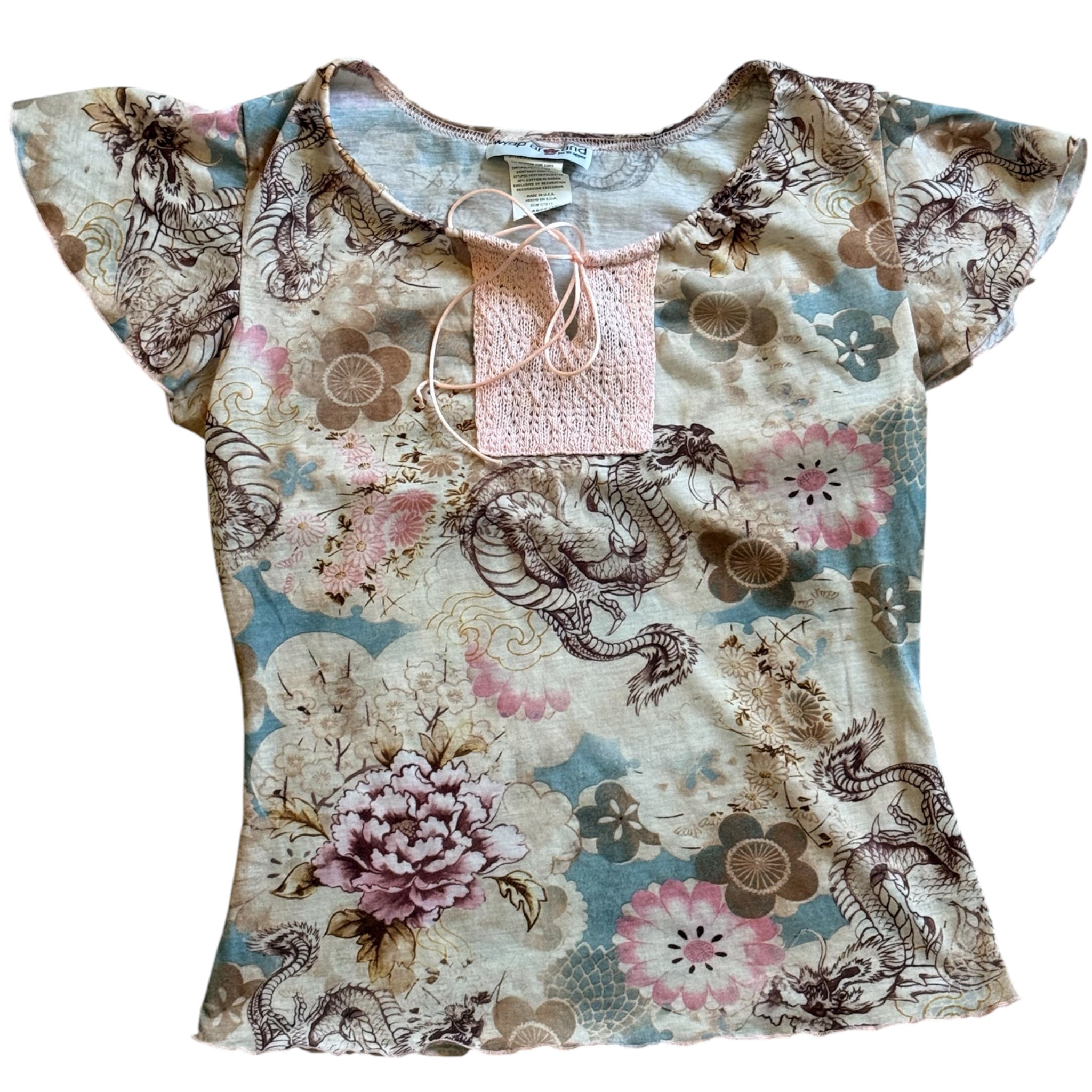 AOP dragon Y2K top (S/M)