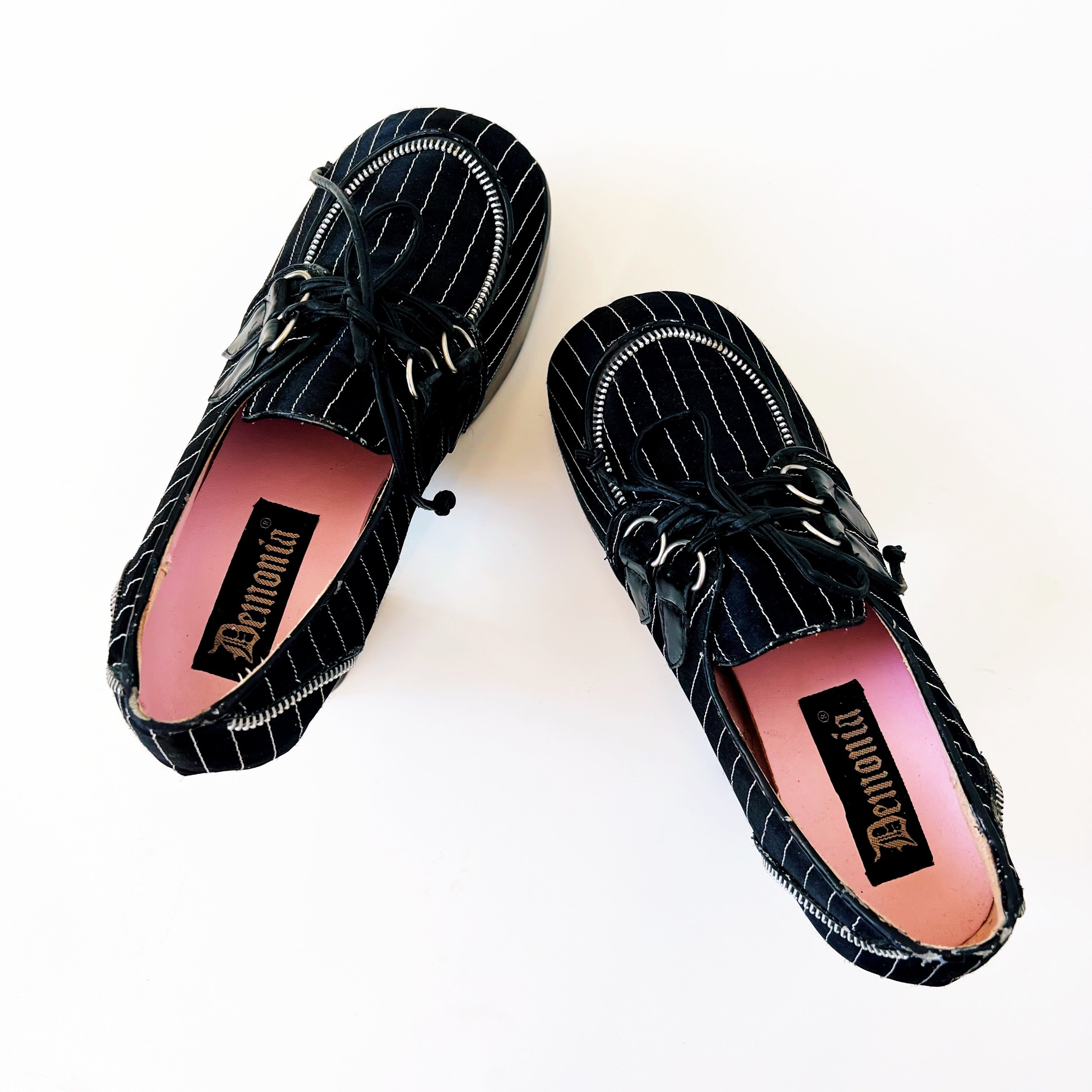Demonia Pinstriped Platforms - 9