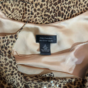 Sequin Leopard Print Silk Midi Dress (s)