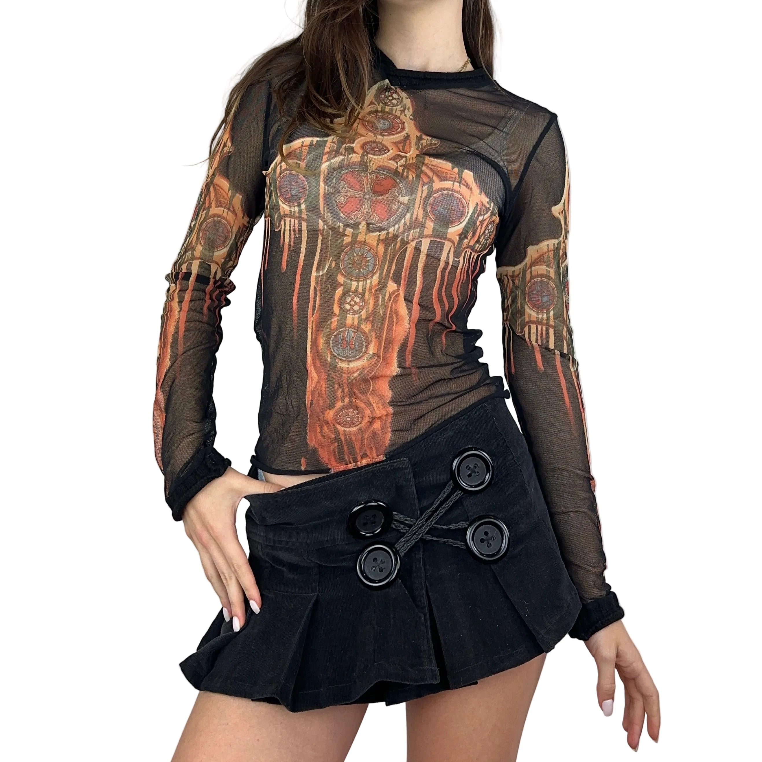 Jean Paul Gaultier FW 1997 Cathedral Mesh Top (XS-L)
