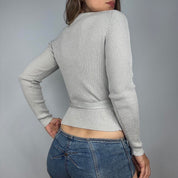 Early 2000s Silk Knit Wrap Top (S)