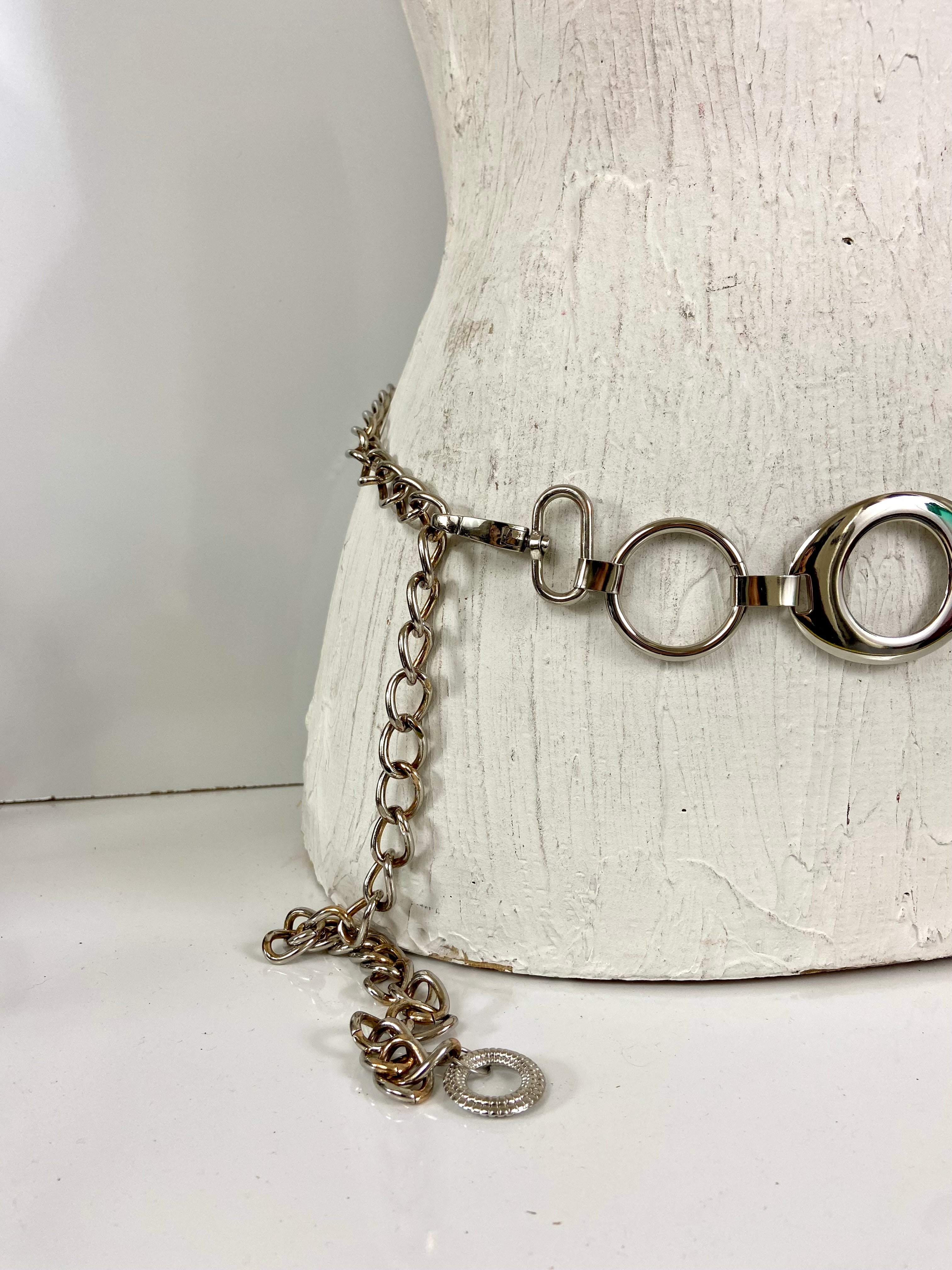 Silver shapes waist belt