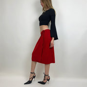 DKNY Red Slinky Midi Skirt (M)