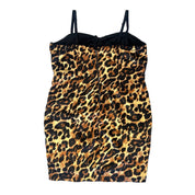 Satin Cheetah Print Bustier Dress (2X)