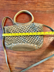 Woven leather cute purse