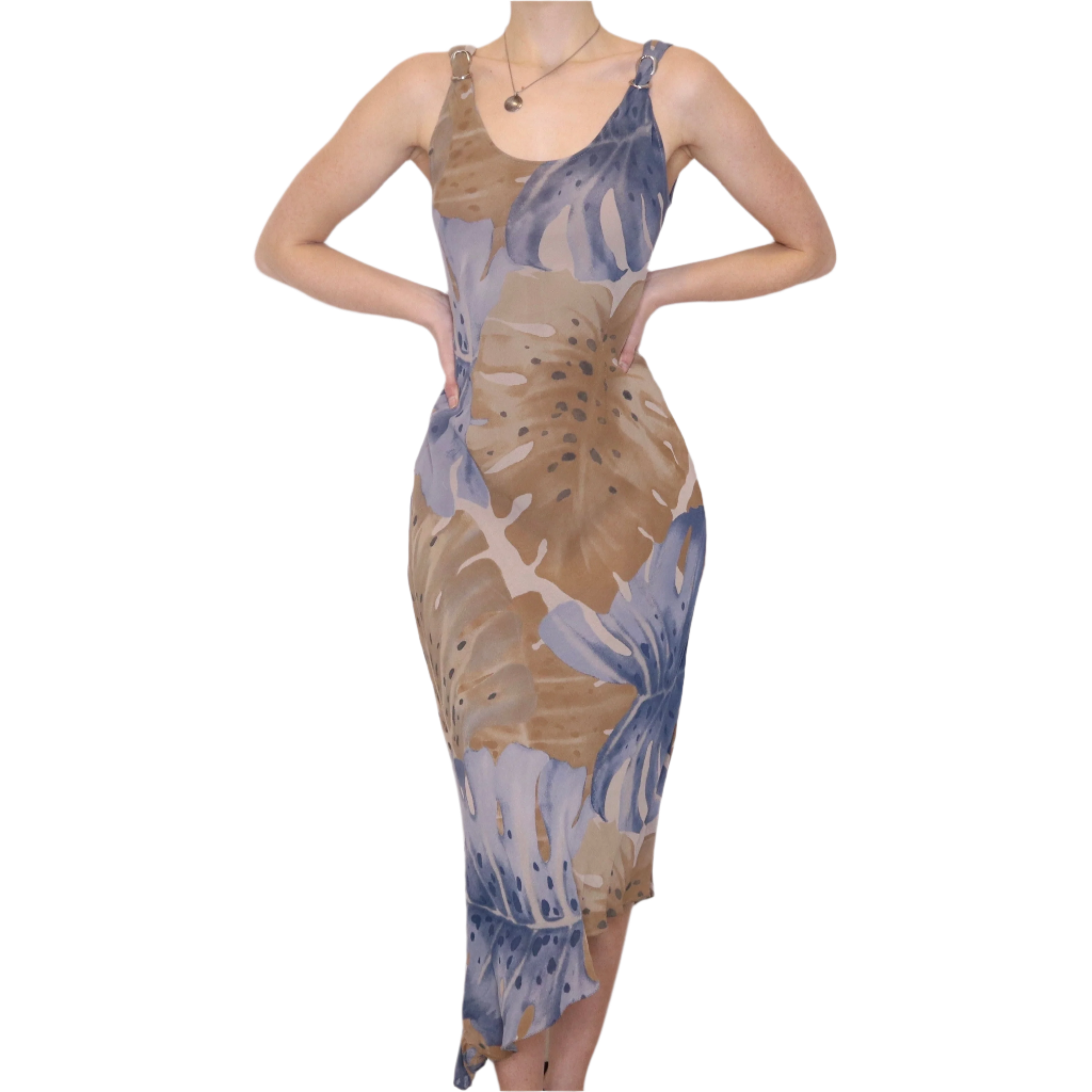 90s Italian Tropical Maxi Dress (M)
