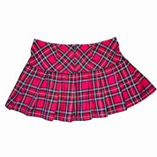Royal Bones Red Plaid Mini Skirt (L)