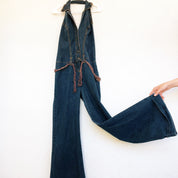 Denim Halter Jumpsuit (M)