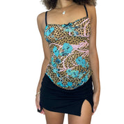 Vintage Roberto Cavalli mesh cheetah print tank (XS/S)