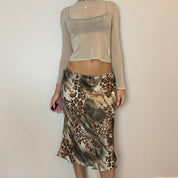 Vintage Euro Cheetah Mesh Skirt (S)