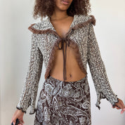 Vintage Tie-Front Knit Cardigan (S)