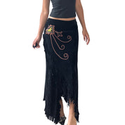 Vintage Italian Velvet Maxi Skirt (M)