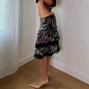 Vintage Pinko Silk Paisley Floral Midi Skirt (S/M)