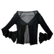 Vintage 00s Black Mesh Cardigan (XS/S)