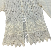 Vintage 90s sheer knit crocheted cardigan (S)