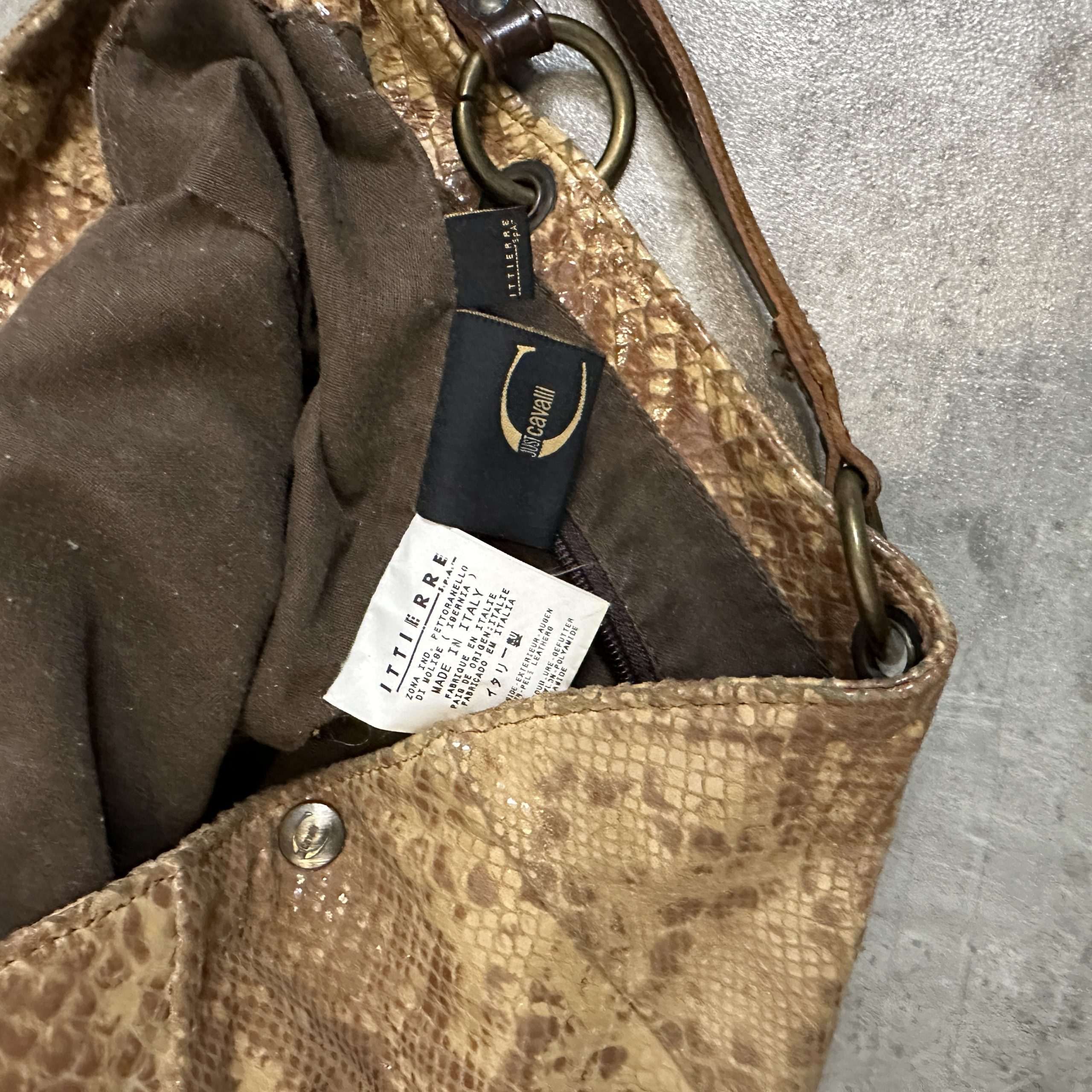 Vintage Snakeskin Designer Cavalli Bag