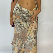 Vintage 90s silk floral Maxi Skirt (XS/M)