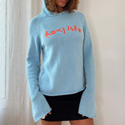 Vintage Roxy Blue Hooded Knit Sweater (S)
