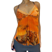 Vintage 00s Cheetah Mesh Cami Tank (S)