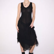 Y2K Black Mesh Maxi Dress (S/M)