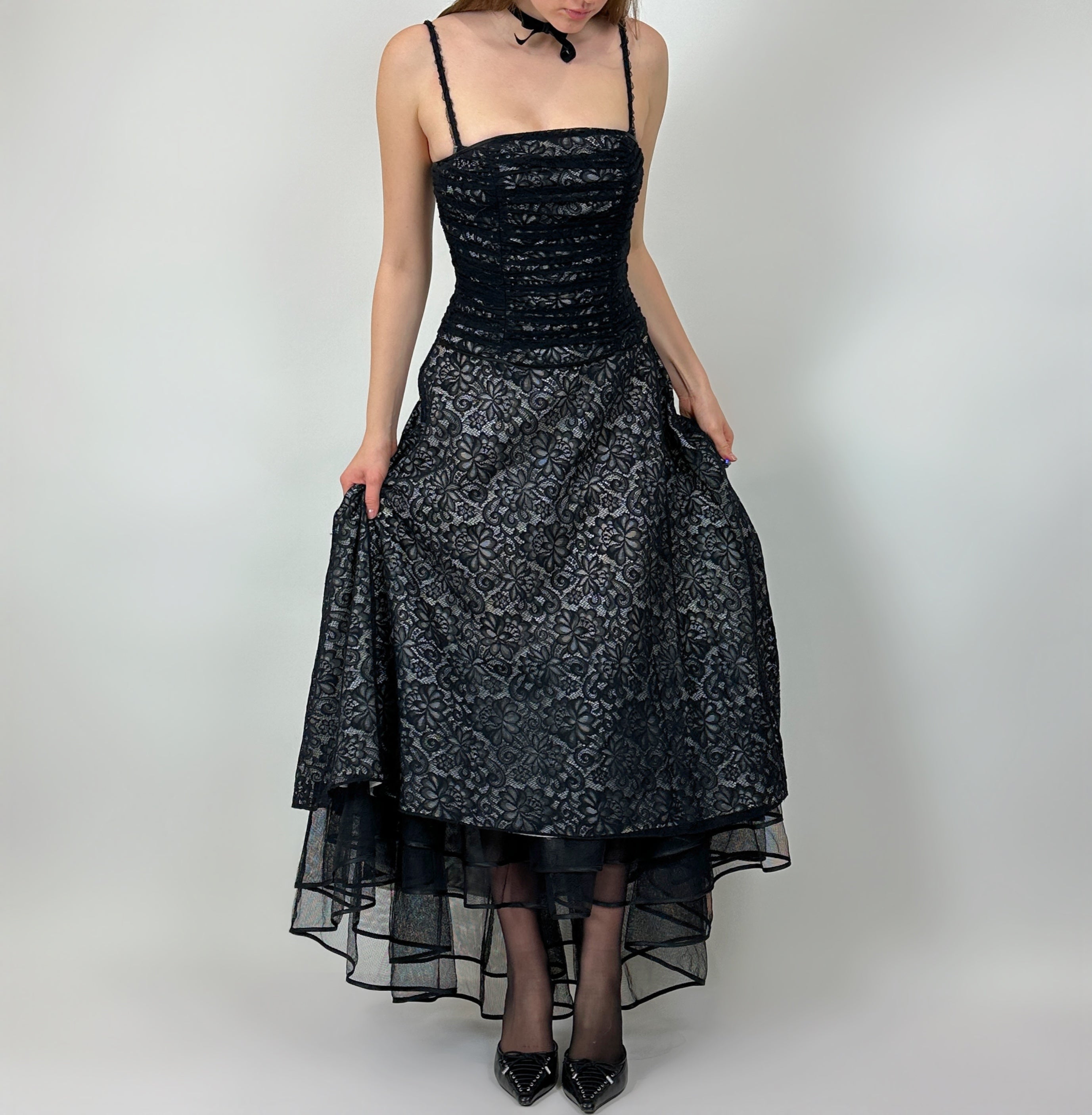 Vintage Lace Drop Waist Gown (S)