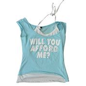 Y2K graphic print double layer top (XS/S)