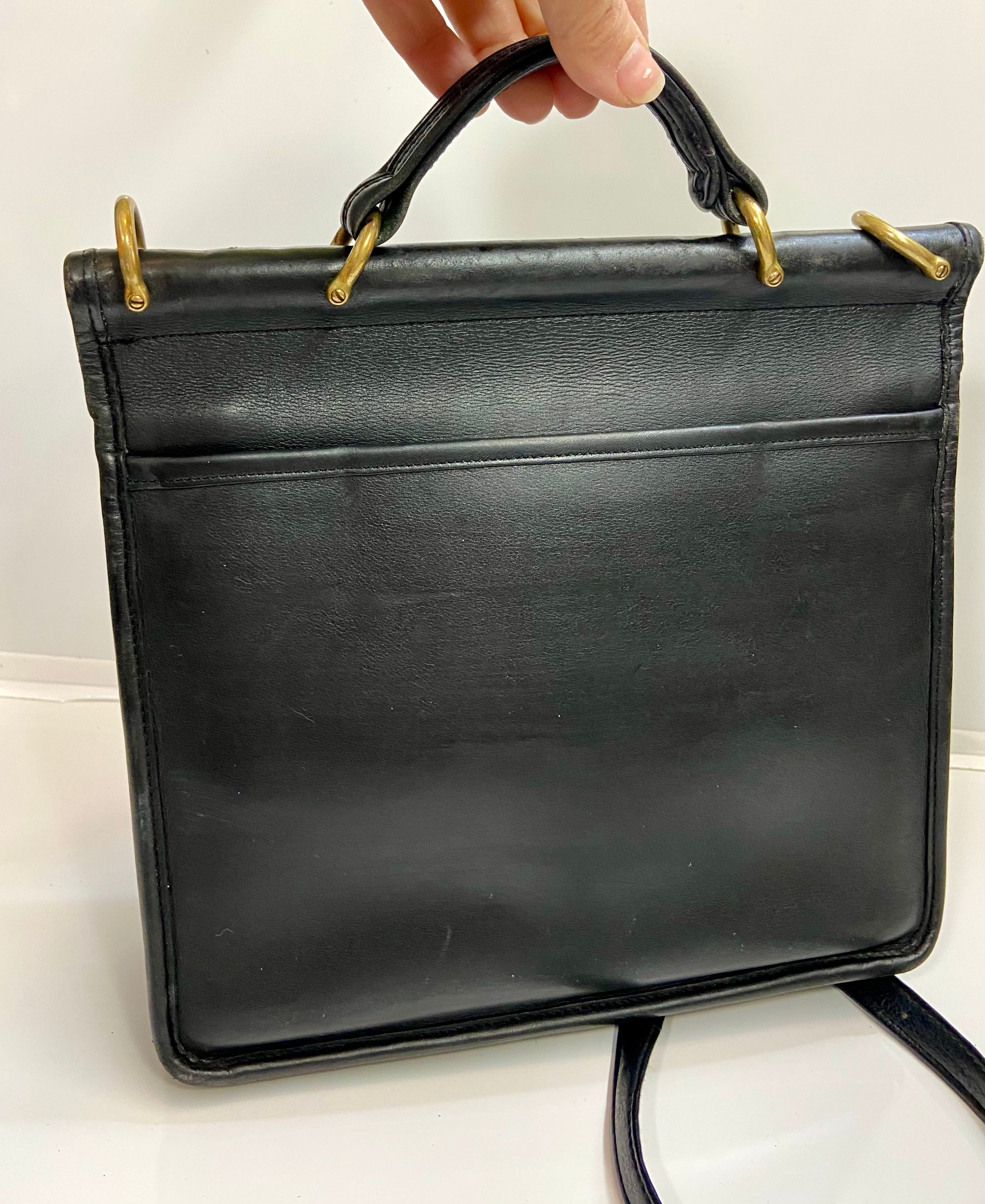 Black leather purse