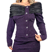 Vintage Off Shoulder Top & Skirt Set (M)