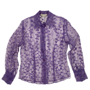 Purple Floral Organza Blouse (M)