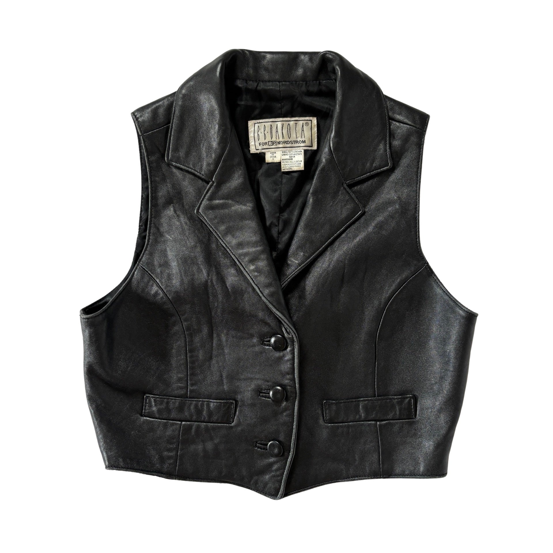 90s Noir Leather Vest (S)