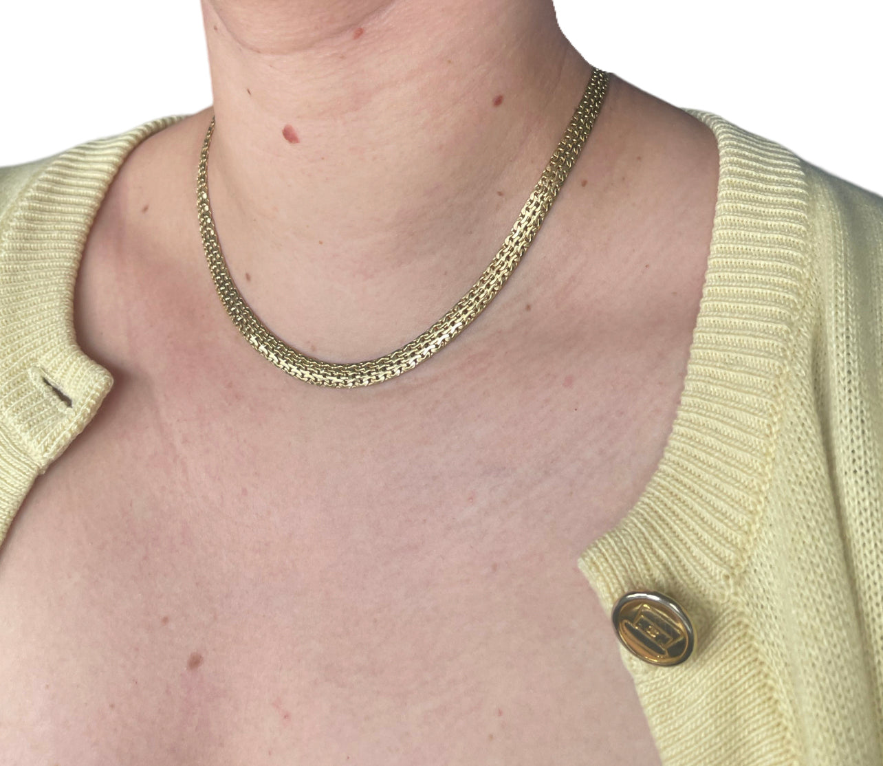 Vintage Slinky Woven Gold Flat Chain, 12k Gold Filled