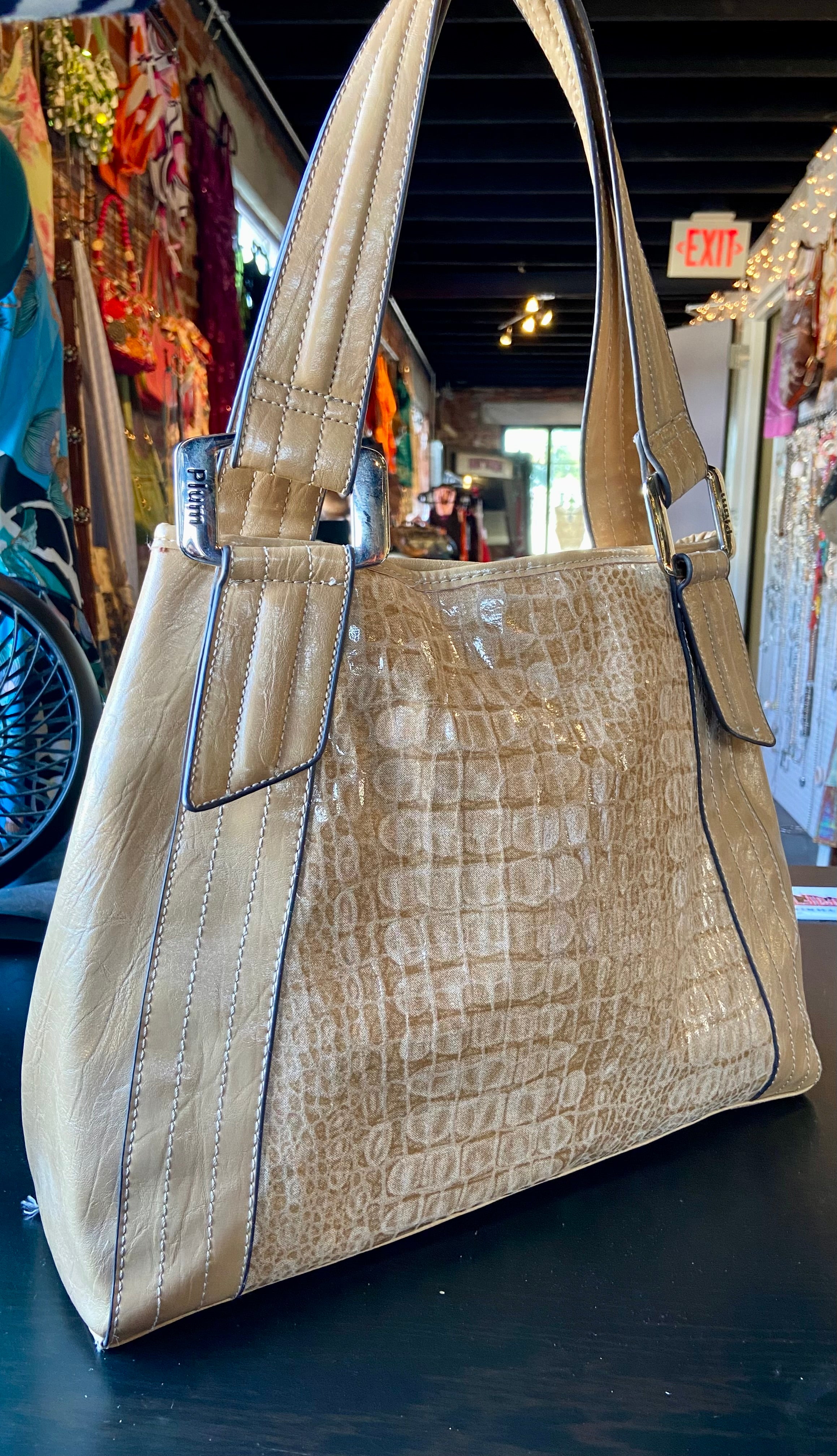 beige midi bag