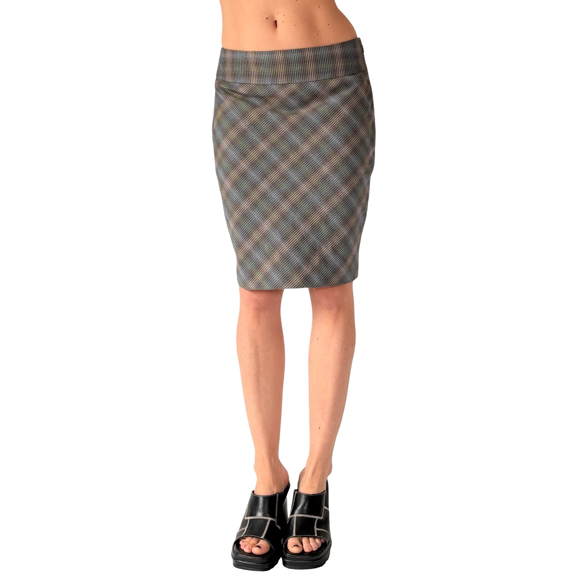 2000s Plaid Pencil Skirt (S)
