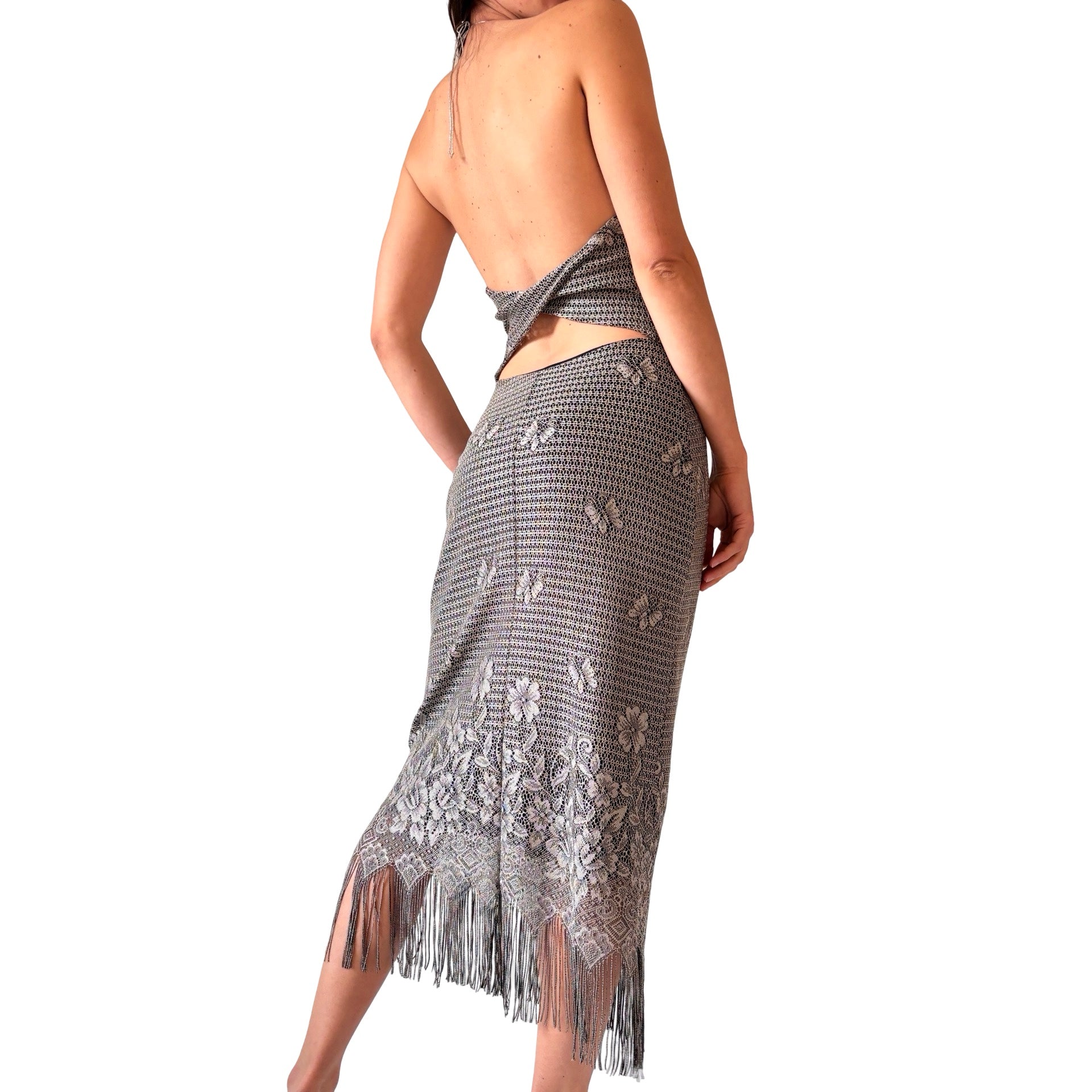 Y2K Butterfly Fringe Dress (S)