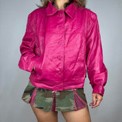 90s Hot Pink Leather Jacket (XXL)