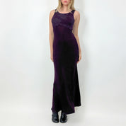 90s Plum Slinky Maxi Dress (S)