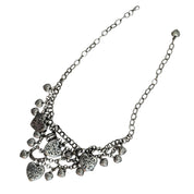 Vintage silver tone heart necklace