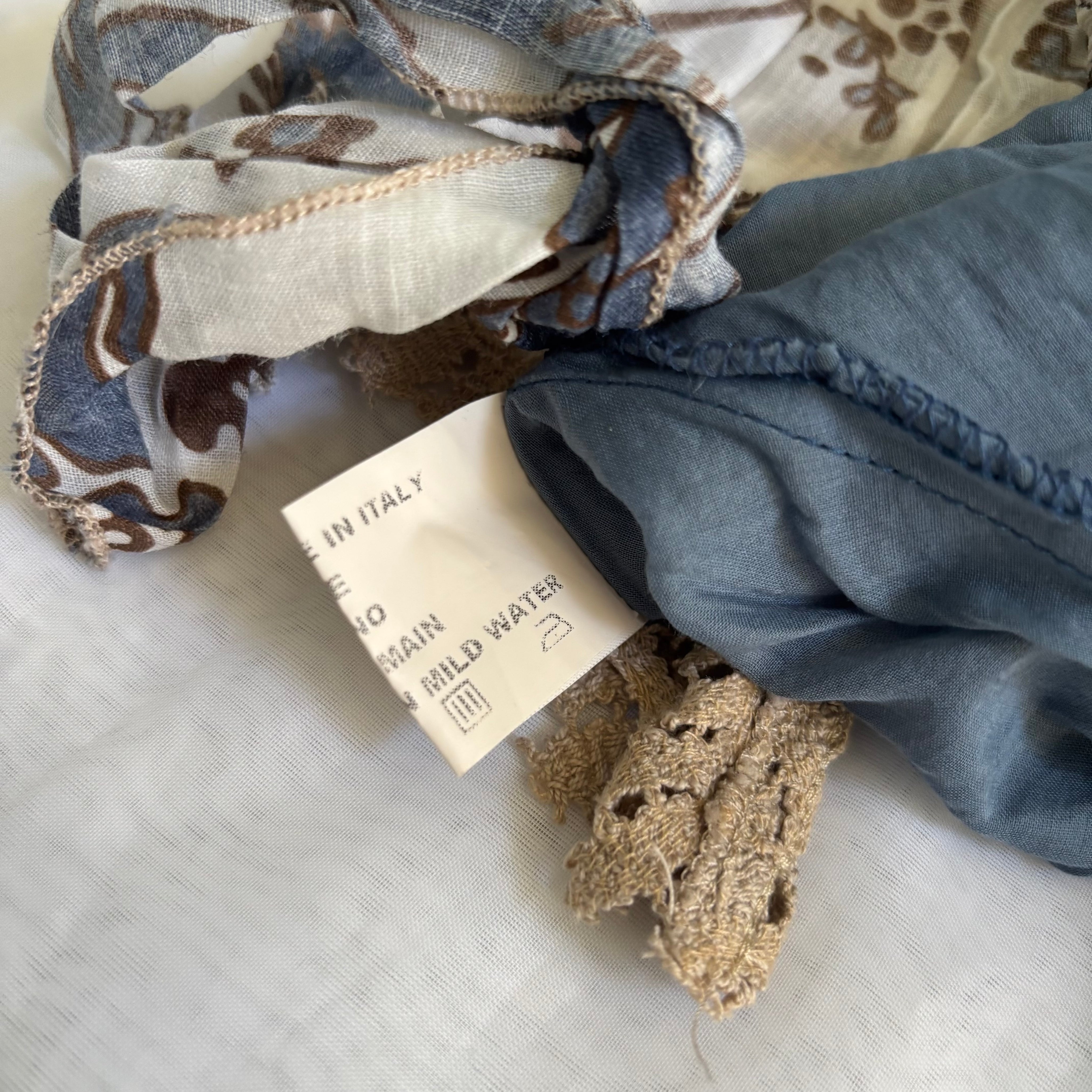 Italian Cotton & Silk Floral Skirt (M)