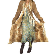 René Derhy Rabbit Fur Cascading Fringe Duster Coat (M)