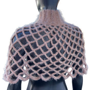 Blush Pink Turtleneck Mesh Shawl (S/M)