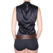 Y2K Black Sequin Silk Tank Top (M/L)