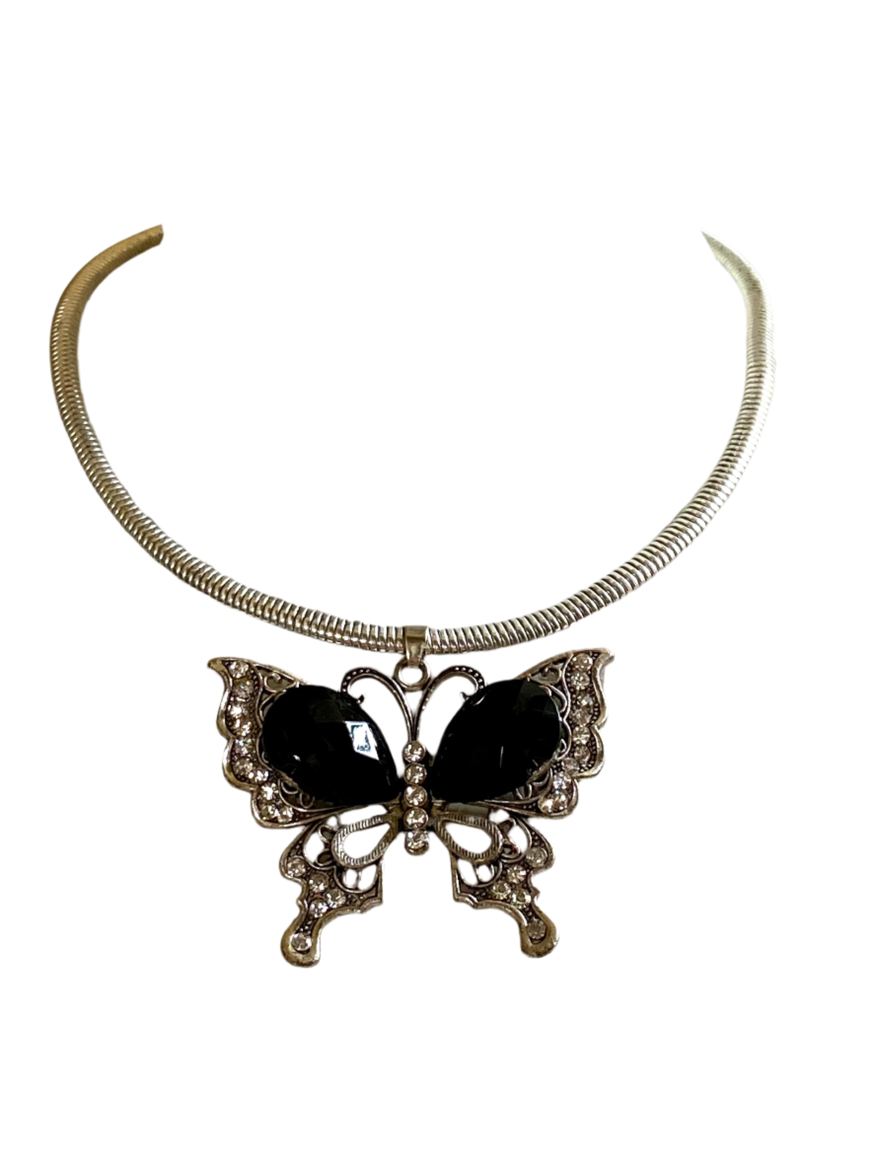 Black butterfly choker
