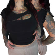 vintage Lip Service Lick My Lycra zipper top (S/M)