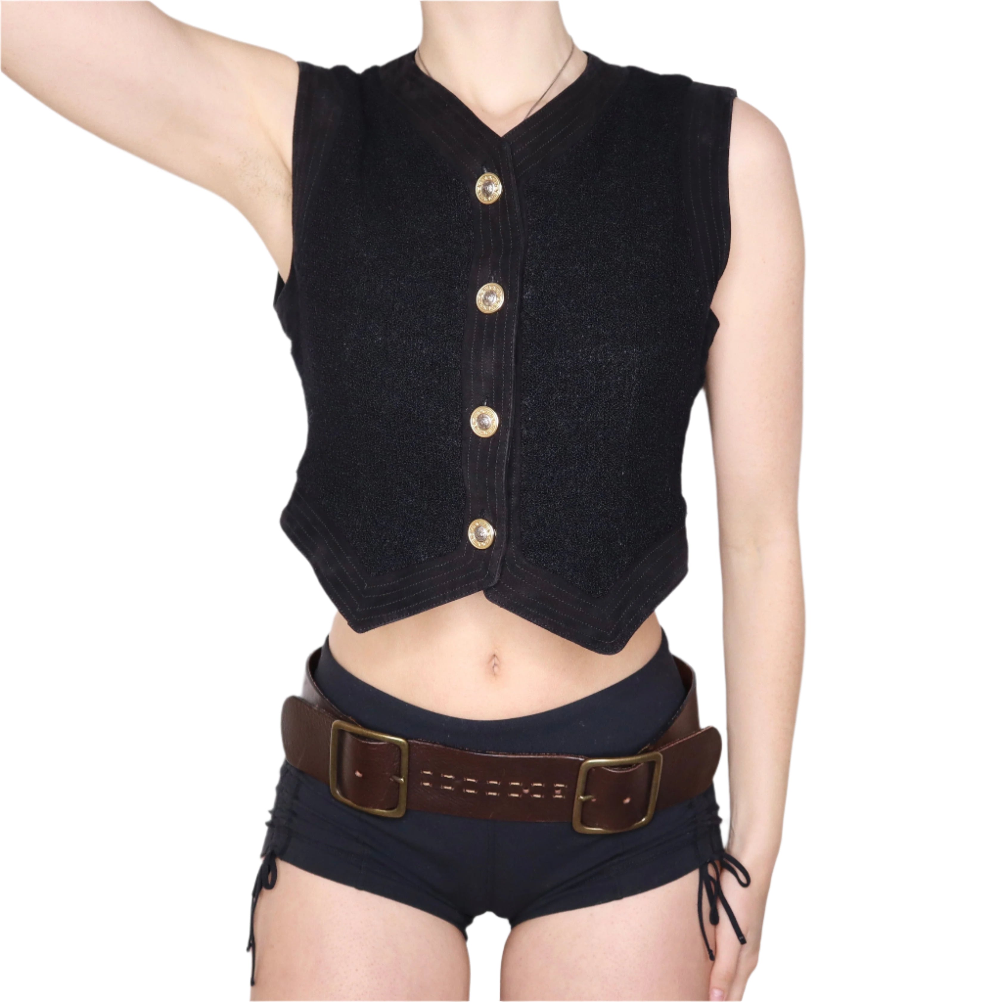 90s VERSACE Black Vest (M/L)
