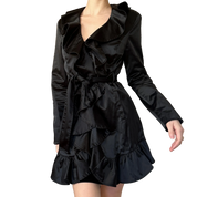 2000s Bebe Satin Ruffle Coat (S)