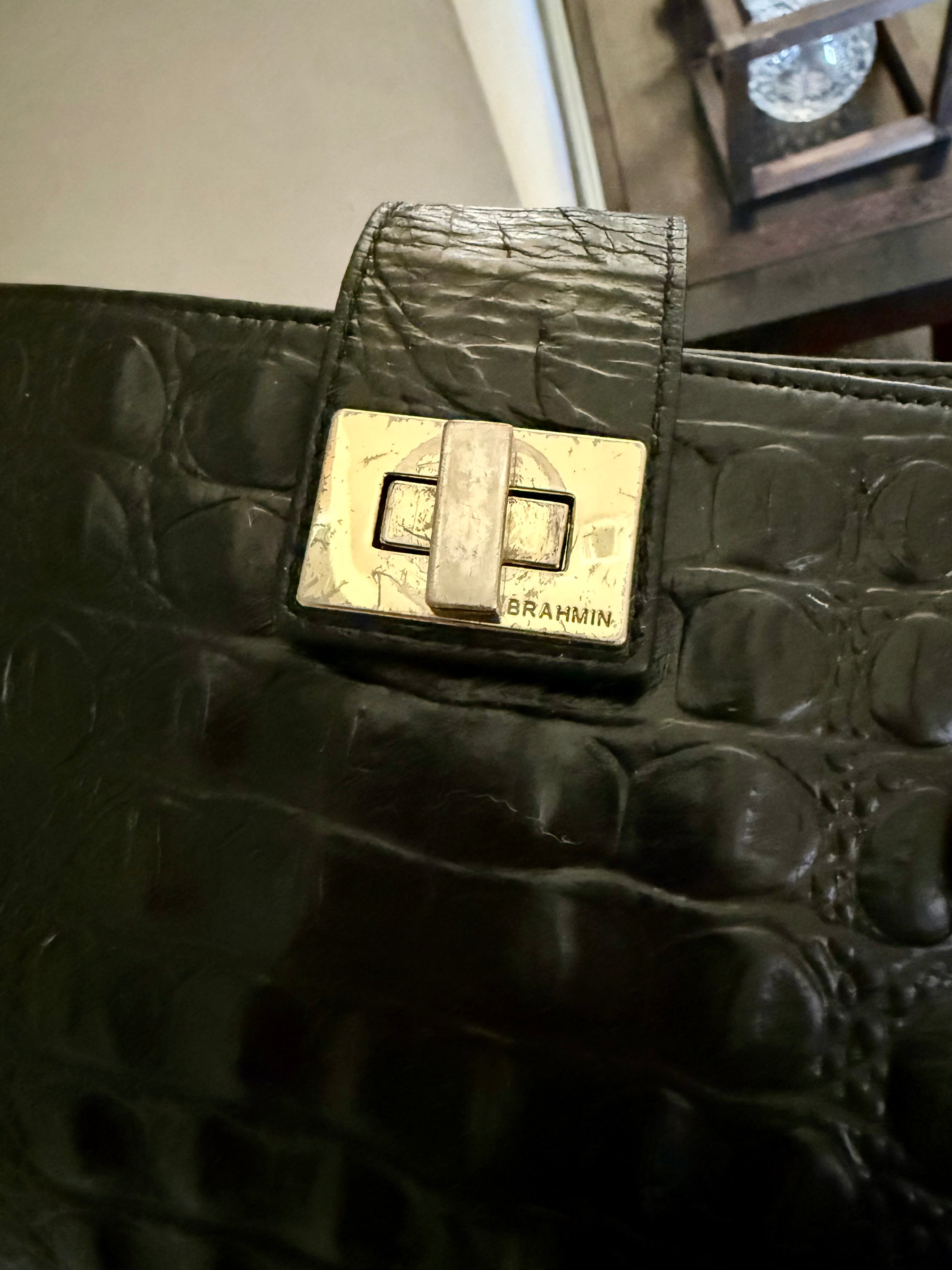 Croc embossed black vintage BRAHMIN
