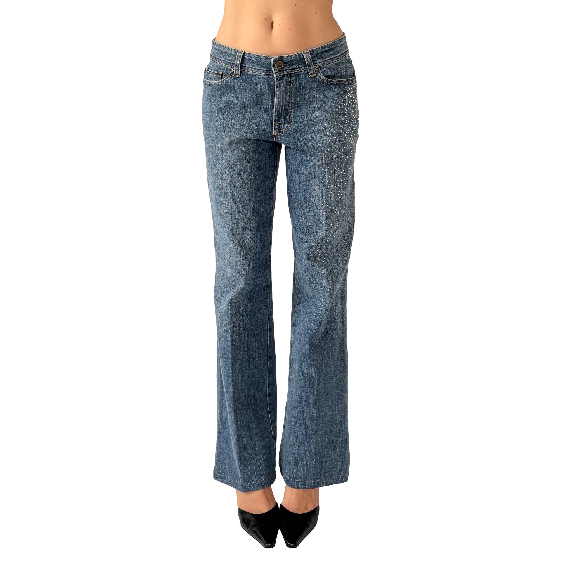 Y2K Rhinestone Embellished Jeans (S/M)