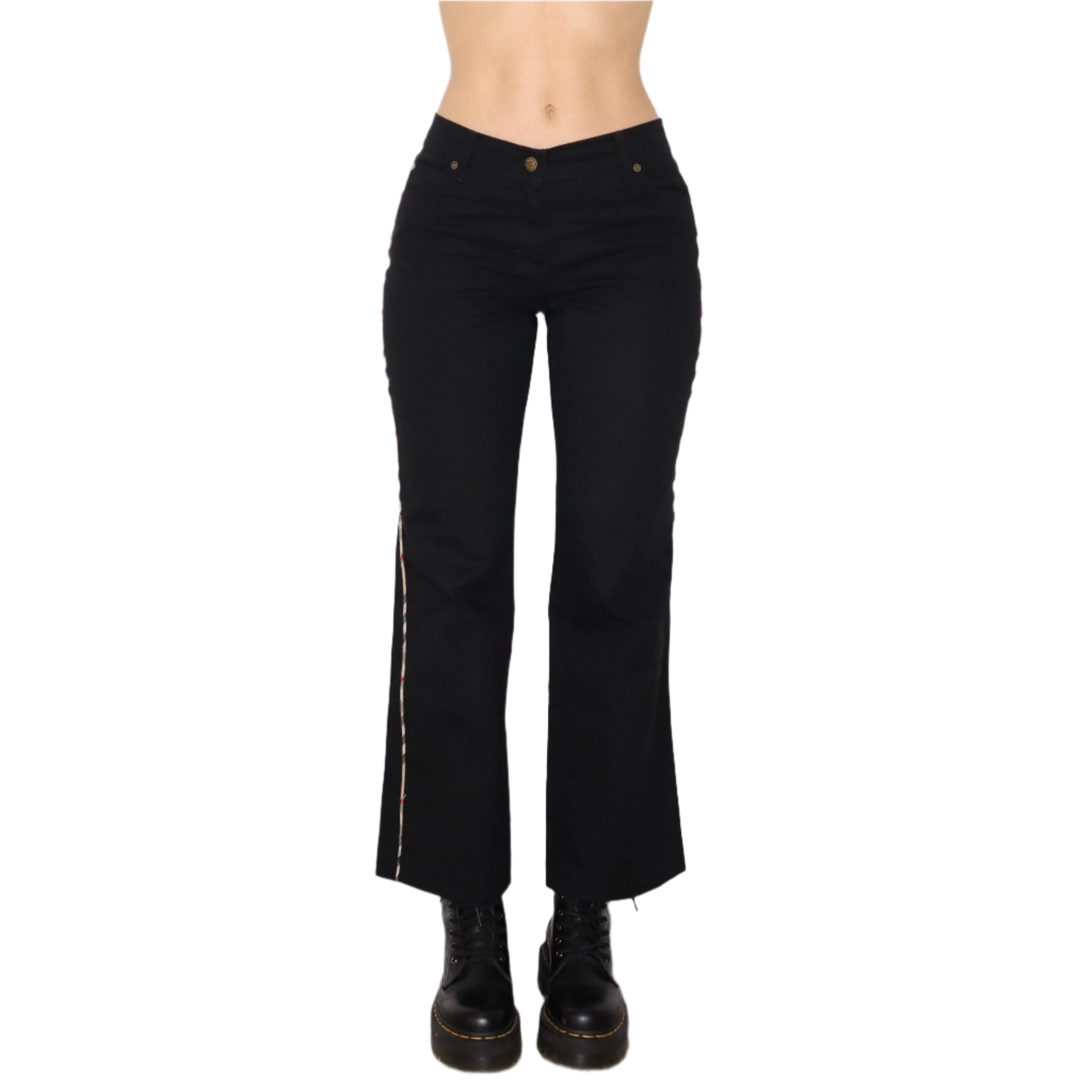Y2K BURBERRY Black Flare Pants (S)